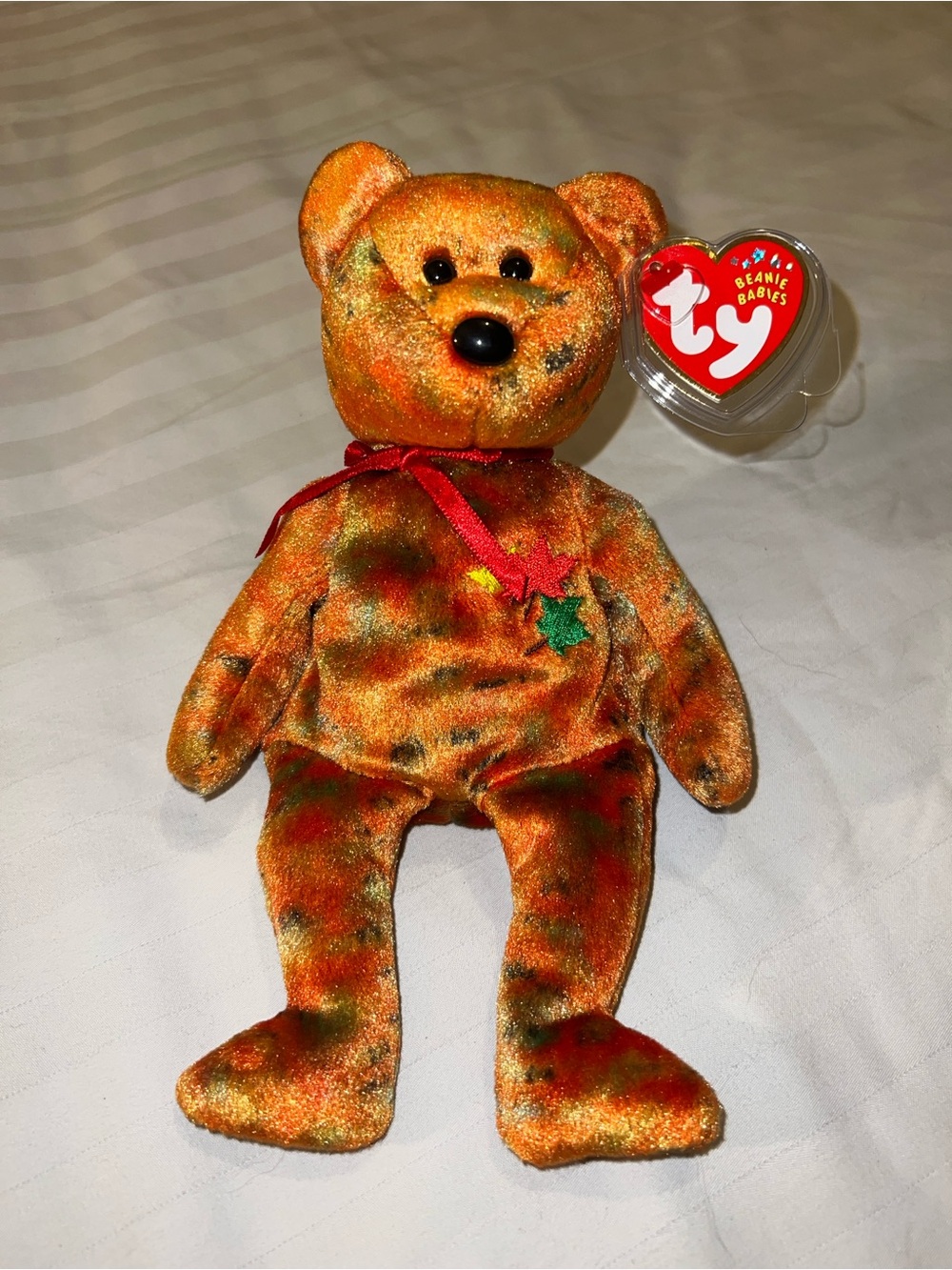 Ty Beanie Babies Orange Velvet Bear Plush Toy “Kanata”
